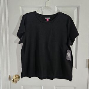 NWT Vince Camuto Knit Short Sleeve Tee- Rich Black